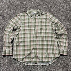 LL Bean Womens Large Flannel Fleece Lined Shirt